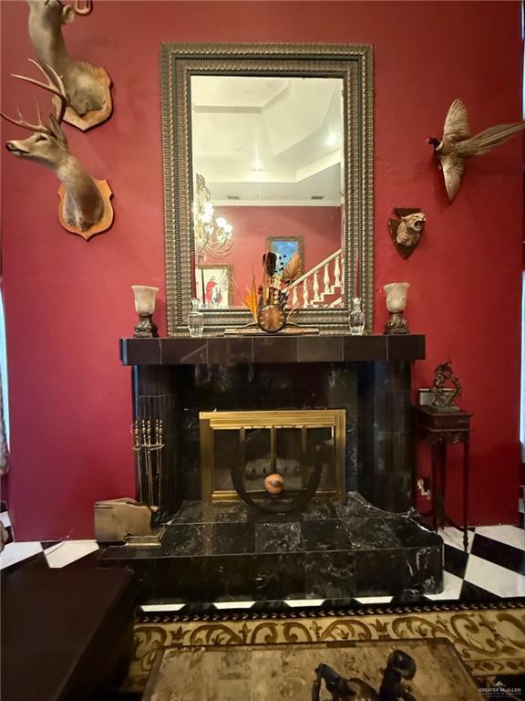 1712 N 1st St, Mcallen, TX 78501 - interior space featuring a tile fireplace