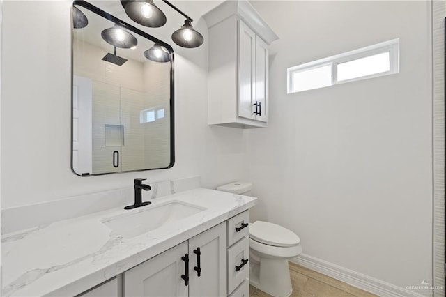 2413 N Gaytan Ave, Edinburg, TX 78542 - full bath featuring toilet, vanity, and a shower stall