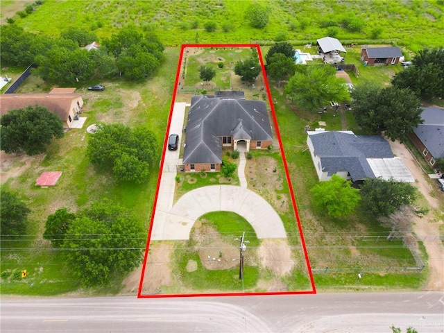1617 N Monmack Rd, Edinburg, TX 78541 - aerial perspective of suburban area featuring property boundaries highlighted