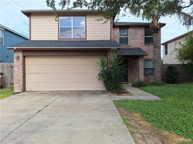 front of property featuring a garage