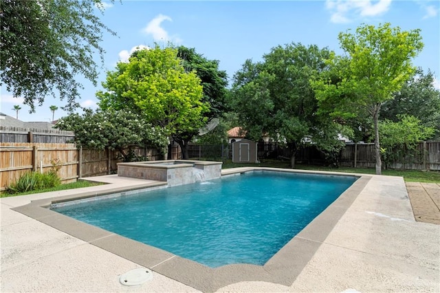 1411 Dons Dr, Mission, TX 78572 - view of pool featuring a fenced backyard, a patio area, and a pool with connected hot tub