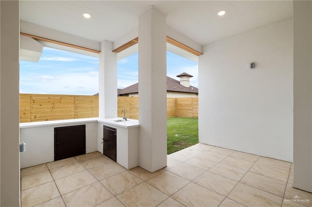 1809 Diplomat Dr, Edinburg, TX 78542 - view of patio / terrace with area for grilling, a fenced backyard, and a sink