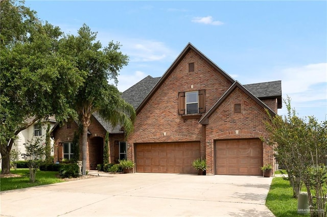 view of front of house with a garage