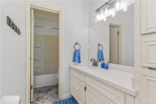 full bath with shower / bathtub combination and vanity