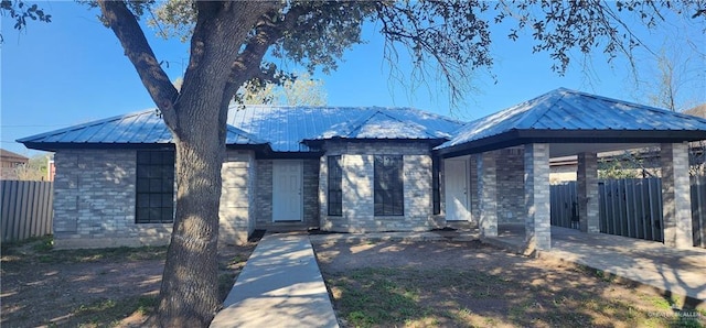 view of front of home with a gazebo