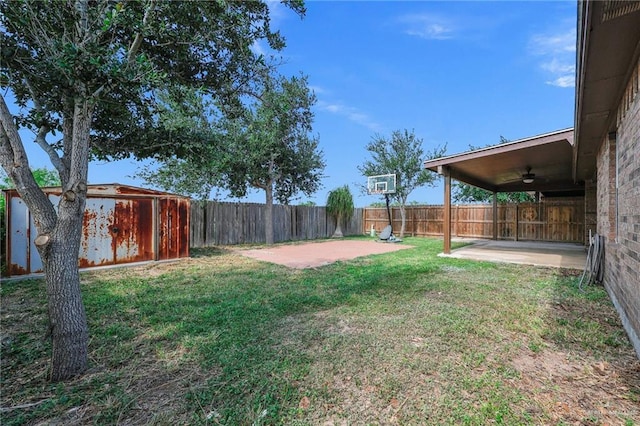 3817 Frontier Dr, Edinburg, TX 78539 - view of yard with ceiling fan and a patio area