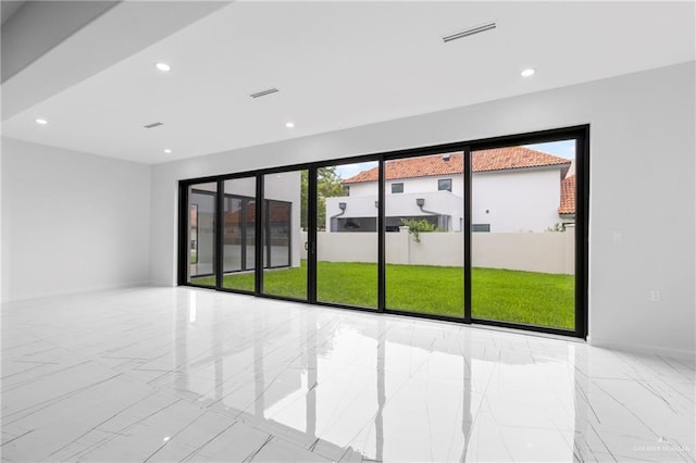 2228 S 45th St, Mcallen, TX 78503 - unfurnished room with marble finish floors, recessed lighting, and baseboards