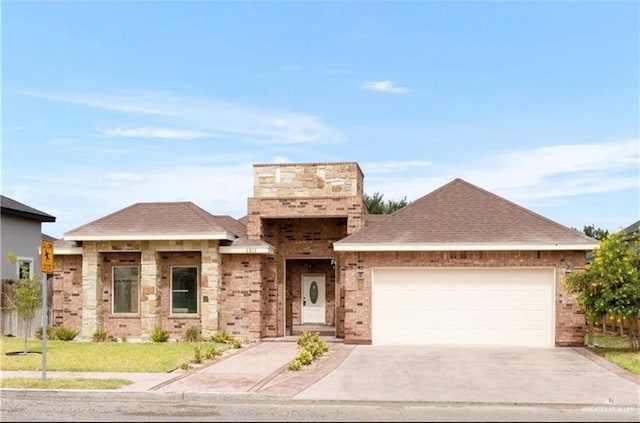 view of front of house with a garage