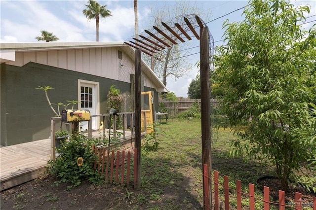 701 S Parker Rd S, La Feria, TX 78559 - view of yard with a wooden deck and fence