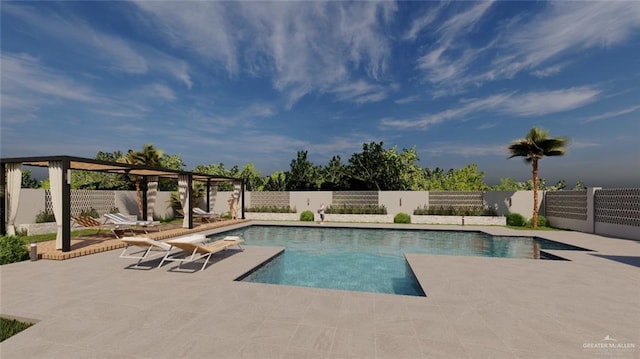 view of pool featuring a patio area