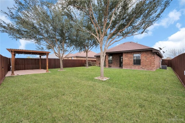 view of yard with central AC