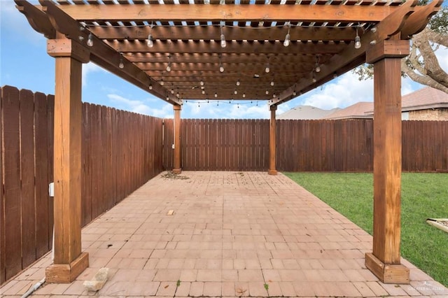 view of patio / terrace featuring a pergola