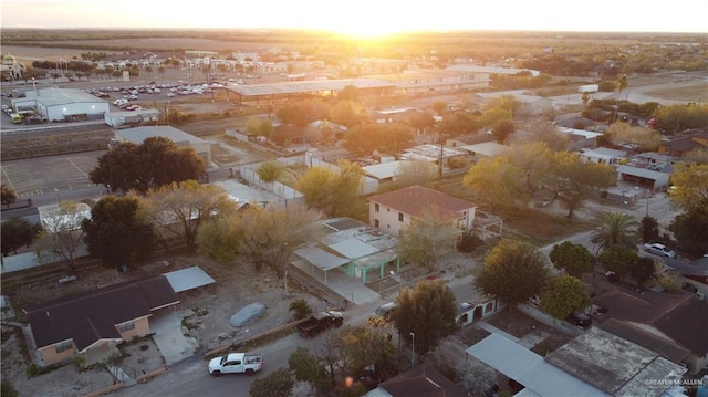 view of aerial view at dusk