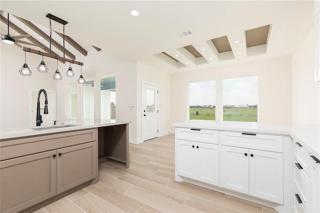1027 Broken Arrow Dr, Alamo, TX 78516 - full bath with two vanities, beam ceiling, recessed lighting, wood finished floors, and baseboards