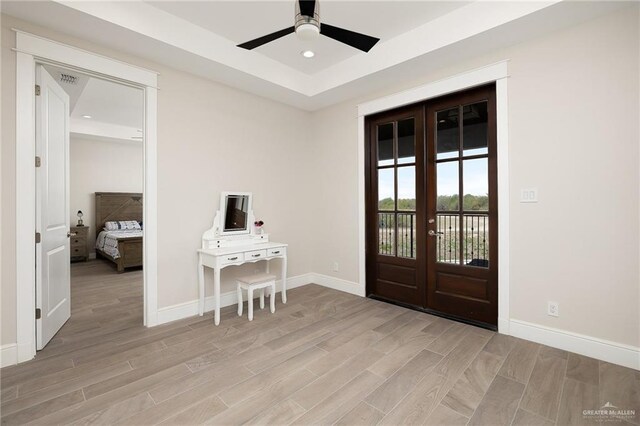 8101 N 5th St, Mcallen, TX 78504 - entrance foyer with french doors, light wood-type flooring, and baseboards