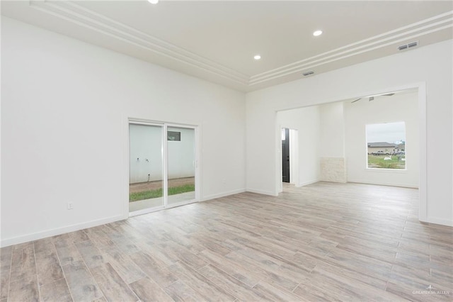 empty room with light wood-type flooring