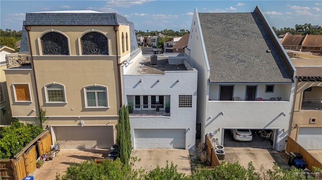 exterior space featuring a garage