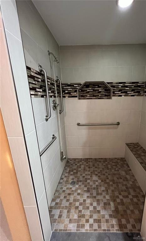 bathroom featuring walk in shower