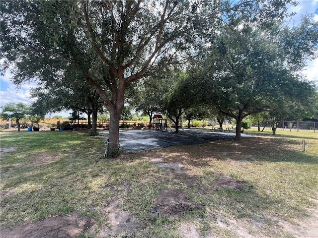 view of yard featuring a playground