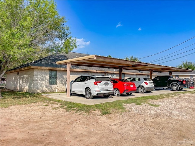 view of parking featuring a carport