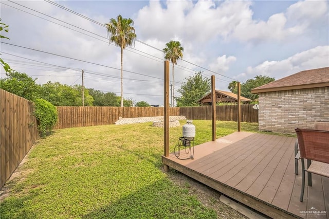 612 Valencia Ln, Brownsville, TX 78521 - view of yard with a deck