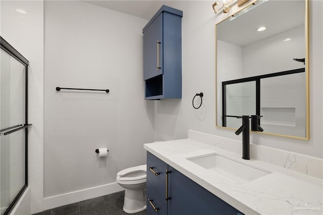 3404 Saint Honore Dr, Mcallen, TX 78504 - full bath with baseboards, tile patterned floors, toilet, and vanity