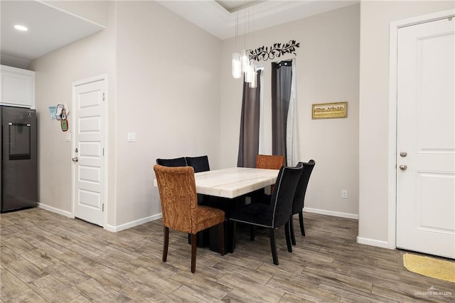 dining area featuring light hardwood / wood-style floors