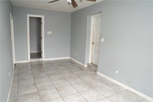 16877 Borchardt St, Harlingen, TX 78552 - unfurnished room featuring ceiling fan, light tile patterned flooring, and baseboards