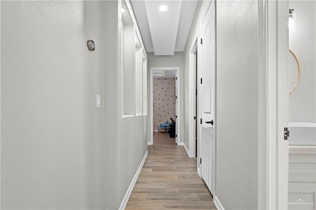 hall featuring light hardwood / wood-style floors