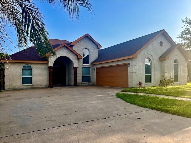 view of front of home with a garage