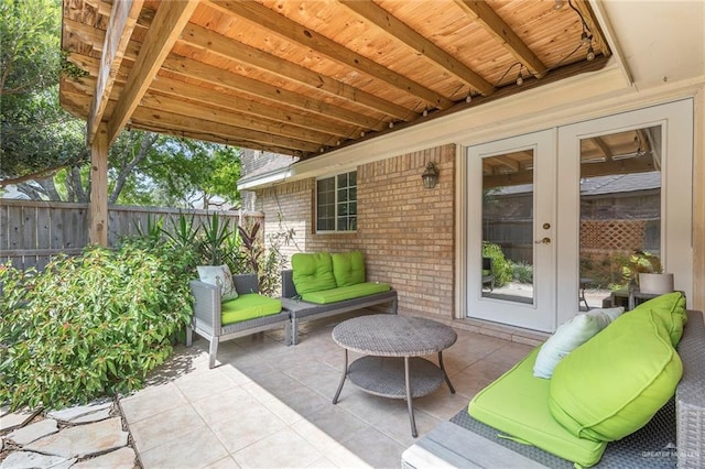2009 E 29th St, Mission, TX 78574 - view of patio featuring outdoor lounge area and french doors