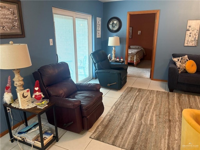 view of tiled living room