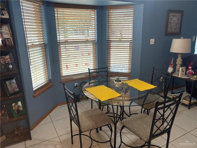 view of tiled dining room