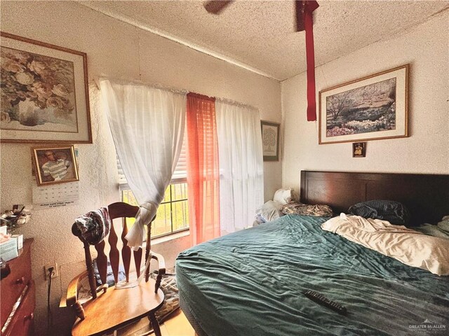 bedroom with a textured ceiling