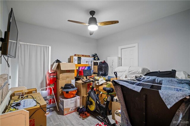 35206 Longhorn Dr, Linn, TX 78563 - storage area featuring ceiling fan