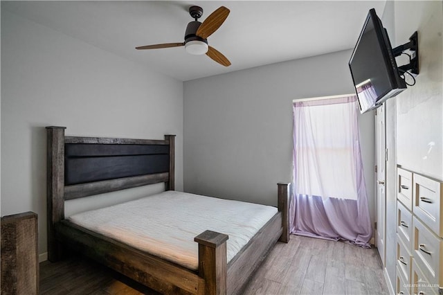 35206 Longhorn Dr, Linn, TX 78563 - bedroom with multiple windows, wood finished floors, and a ceiling fan