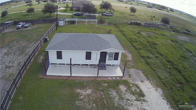 aerial view with a rural view