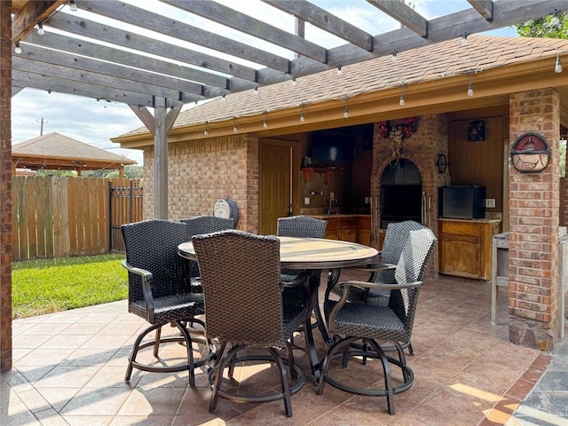 view of patio with a pergola