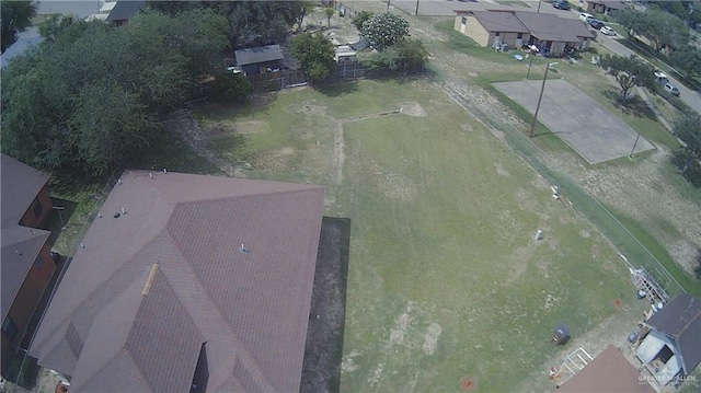 birds eye view of property with a residential view