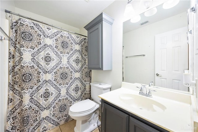 2103 Obra Dorado Rd, Mission, TX 78572 - bathroom featuring vanity, tile patterned flooring, and a shower with shower curtain