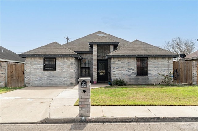 ranch-style house with a front yard