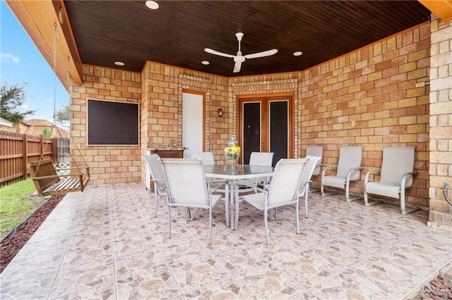 view of patio / terrace with ceiling fan