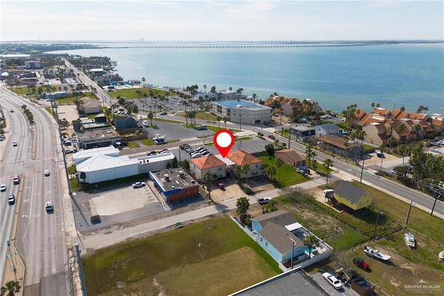 103 W Dolphin St Unit 1B, South Padre Island, TX 78597 - aerial view featuring a water view