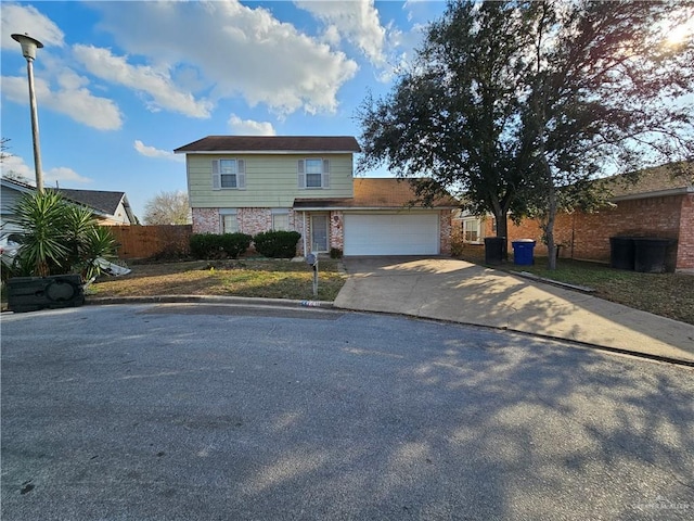 view of front property featuring a garage