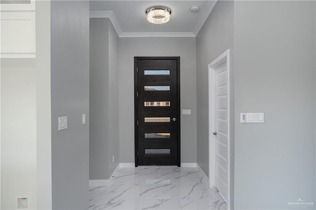 foyer with ornamental molding