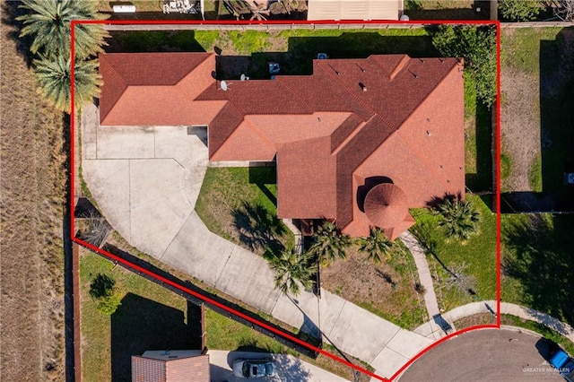 birds eye view of property