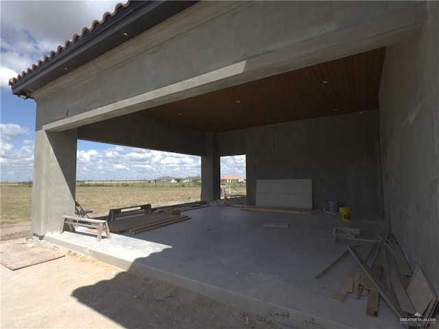 view of patio featuring a rural view