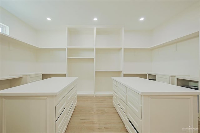 walk in closet featuring light wood-type flooring