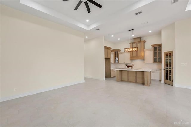 4012 Burr Dr, Edinburg, TX 78542 - unfurnished living room featuring recessed lighting and a ceiling fan
