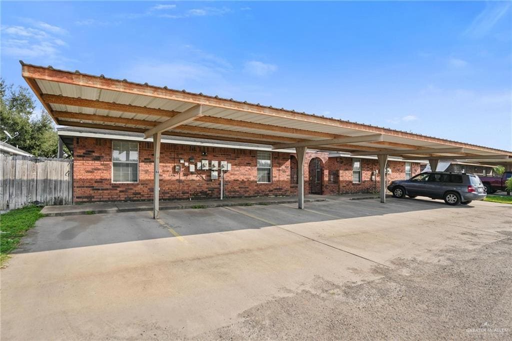 view of car parking featuring a carport